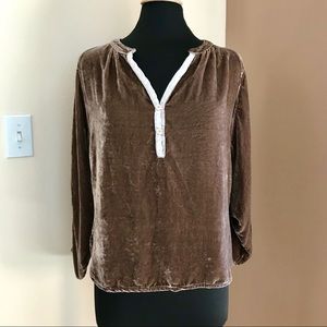 Free People CP Shades Brown Velvet Dolman Top XS